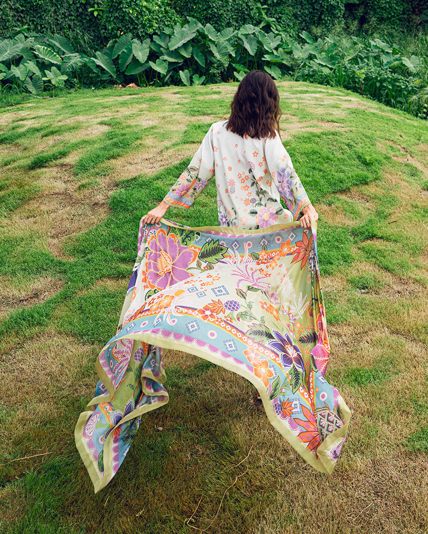 Roheenaz | Garden Veal Printed Lawn 25 | Melon Muse - Official Roheenaz stockist in UK - Sakeena London