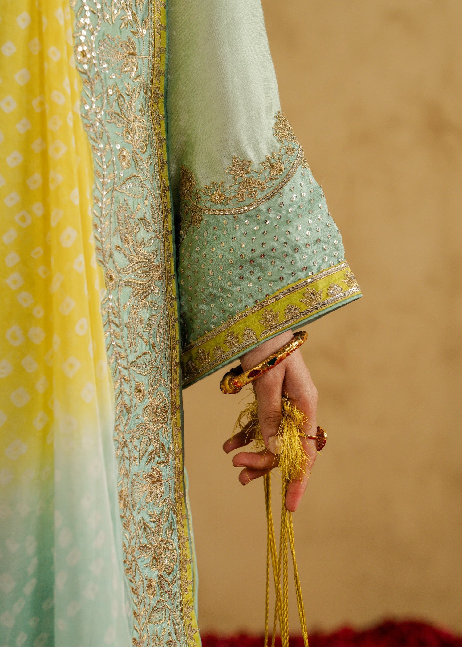 Mahgul | Chanderi Eid Edit | Saffron Luxe