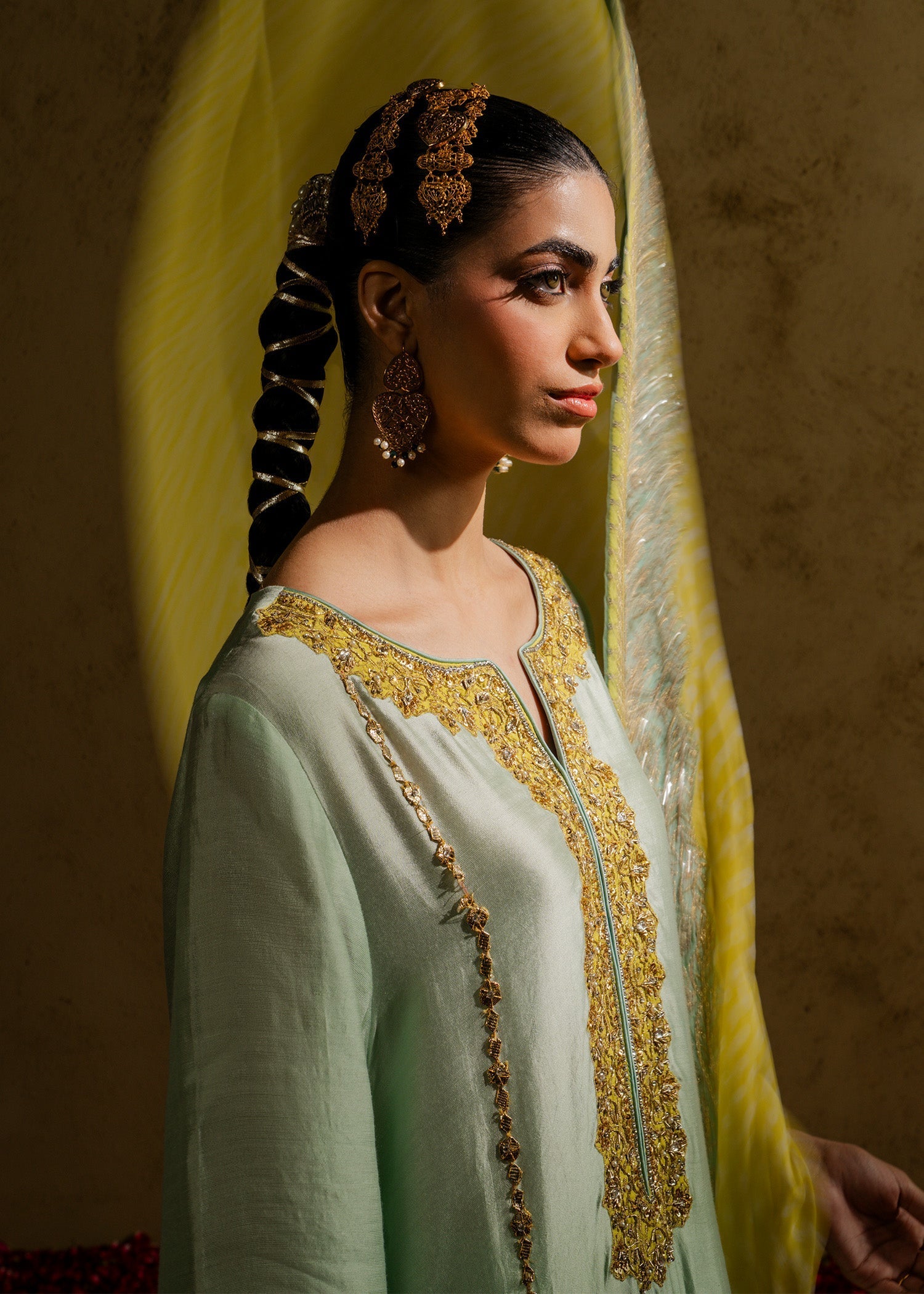 Mahgul | Chanderi Eid Edit | Saffron Luxe