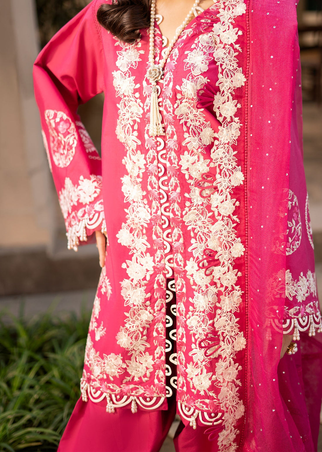 Fozia Khalid | Blossom Festive Lawn 25 | Peonies - Official Fozia Khalid stockist in UK - Sakeena London