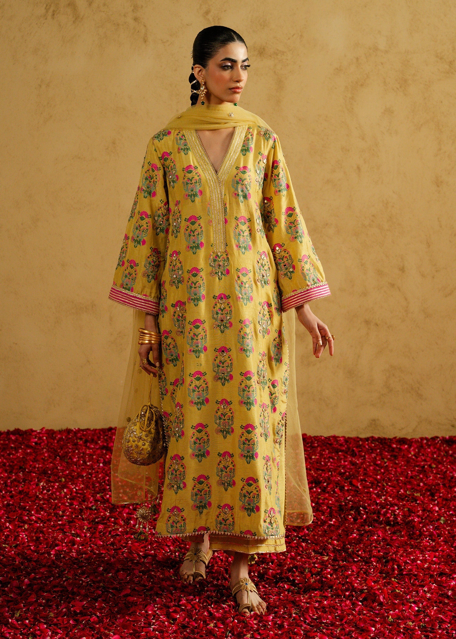 Mahgul | Chanderi Eid Edit | Marigold Mist