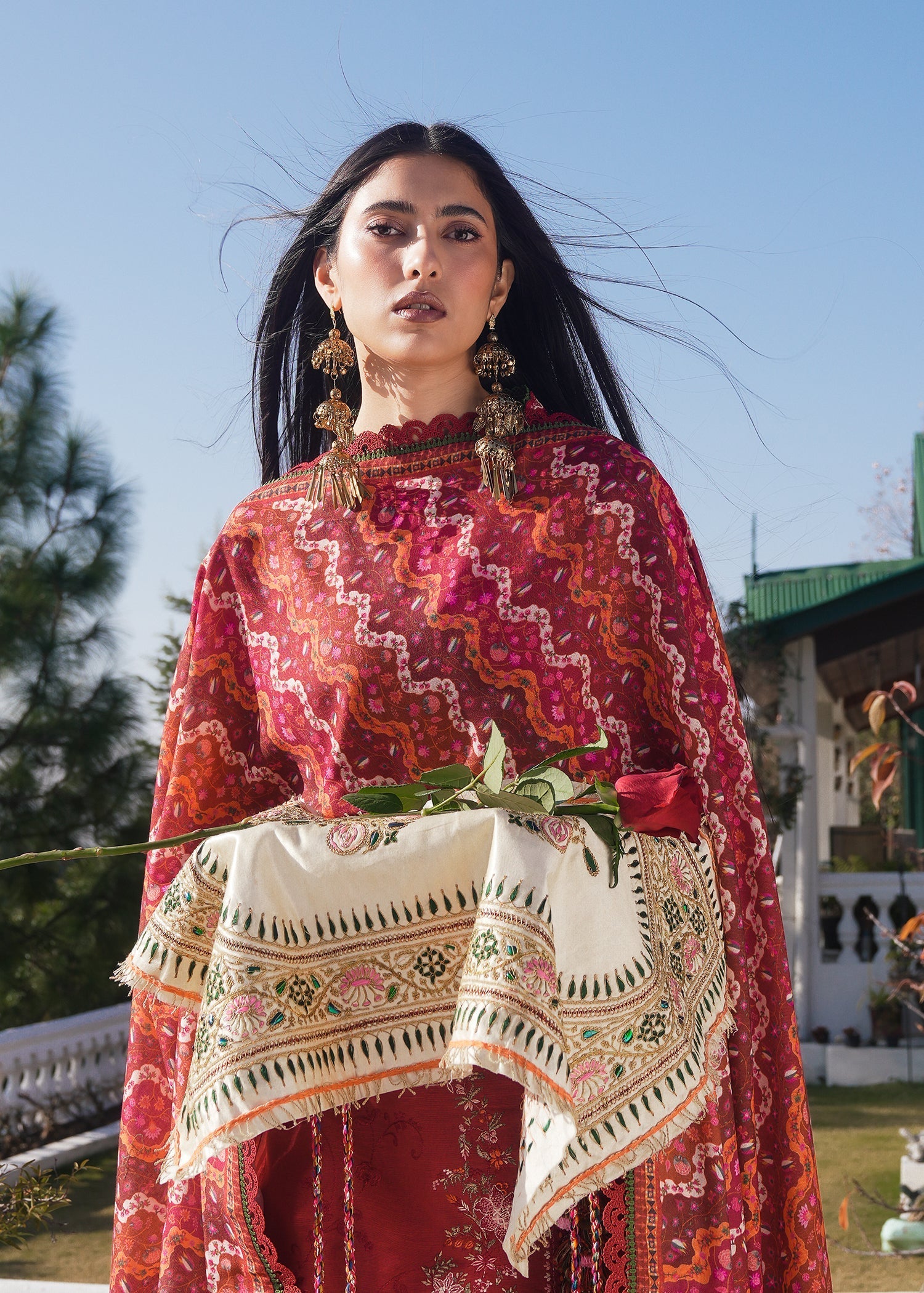 Hussain Rehar | Winter Shawl 24 | Mana - Official Hussain Rehar stockist in UK - Sakeena London