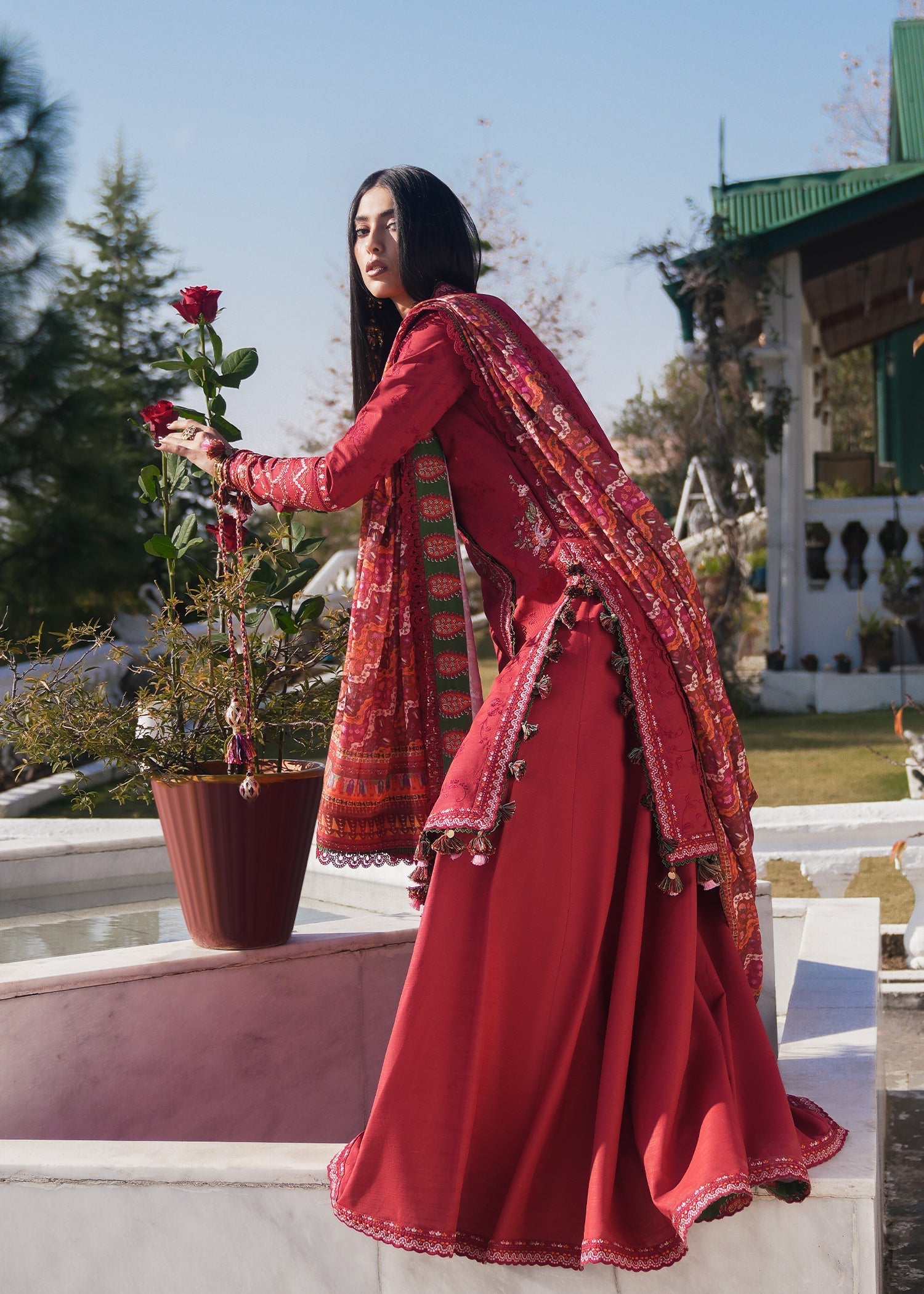 Hussain Rehar | Winter Shawl 24 | Mana - Official Hussain Rehar stockist in UK - Sakeena London
