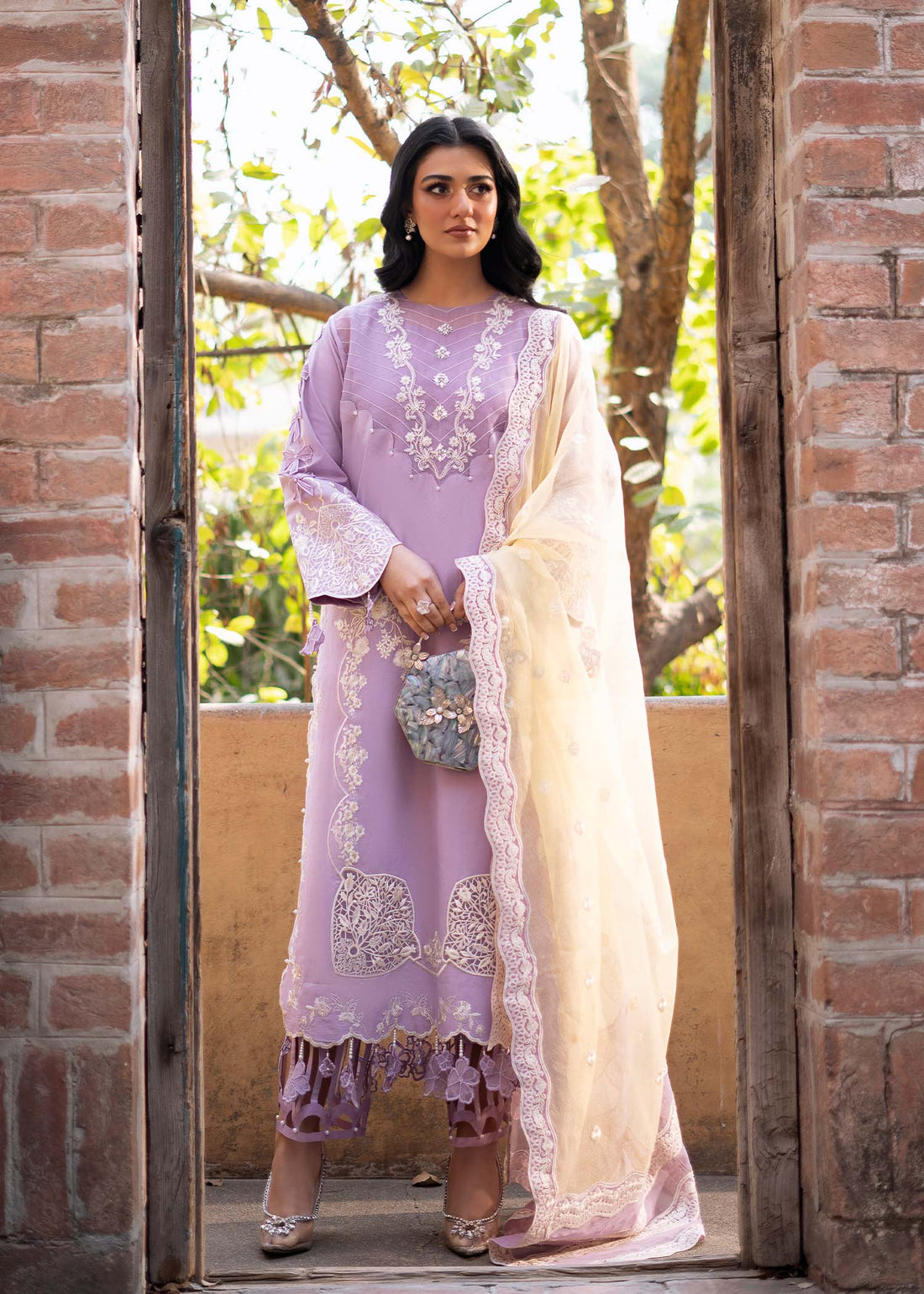 Fozia Khalid | Blossom Festive Lawn 25 | Iris - Official Fozia Khalid stockist in UK - Sakeena London