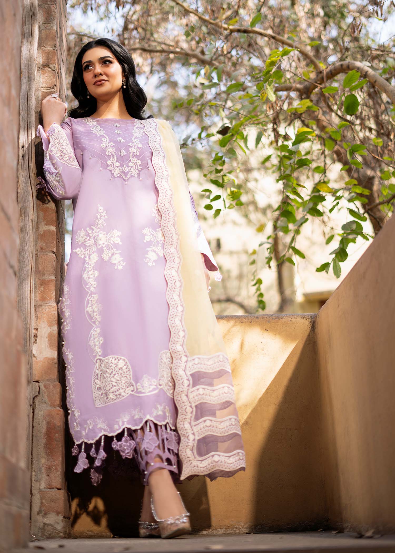 Fozia Khalid | Blossom Festive Lawn 25 | Iris - Official Fozia Khalid stockist in UK - Sakeena London