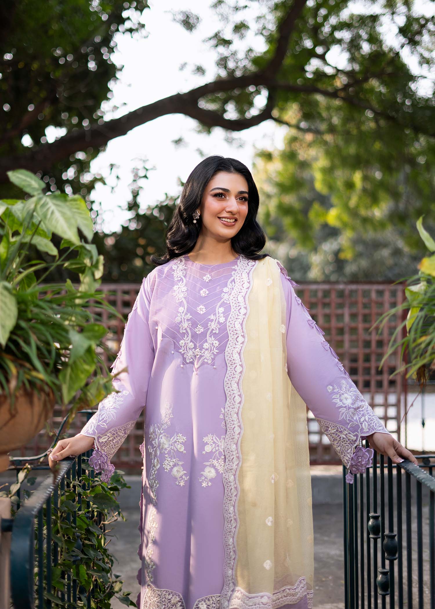 Fozia Khalid | Blossom Festive Lawn 25 | Iris - Official Fozia Khalid stockist in UK - Sakeena London
