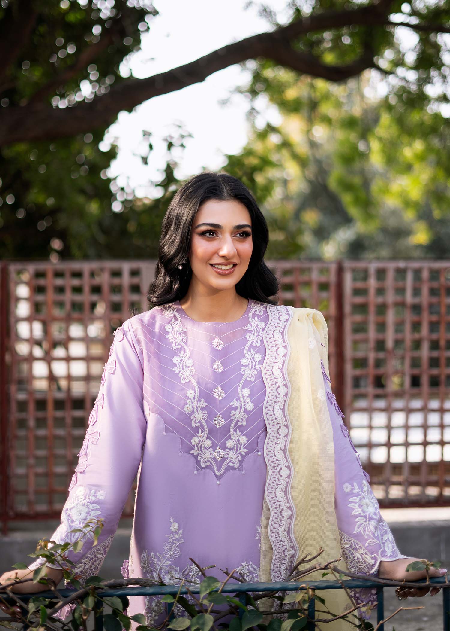 Fozia Khalid | Blossom Festive Lawn 25 | Iris - Official Fozia Khalid stockist in UK - Sakeena London