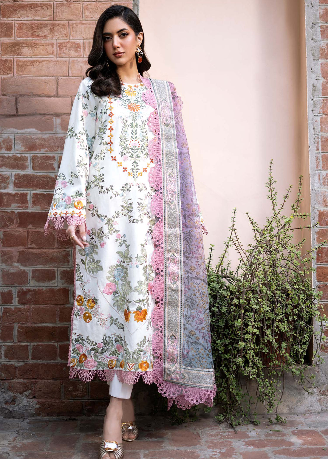 Fozia Khalid | Blossom Festive Lawn 25 | Lilly - Official Fozia Khalid stockist in UK - Sakeena London