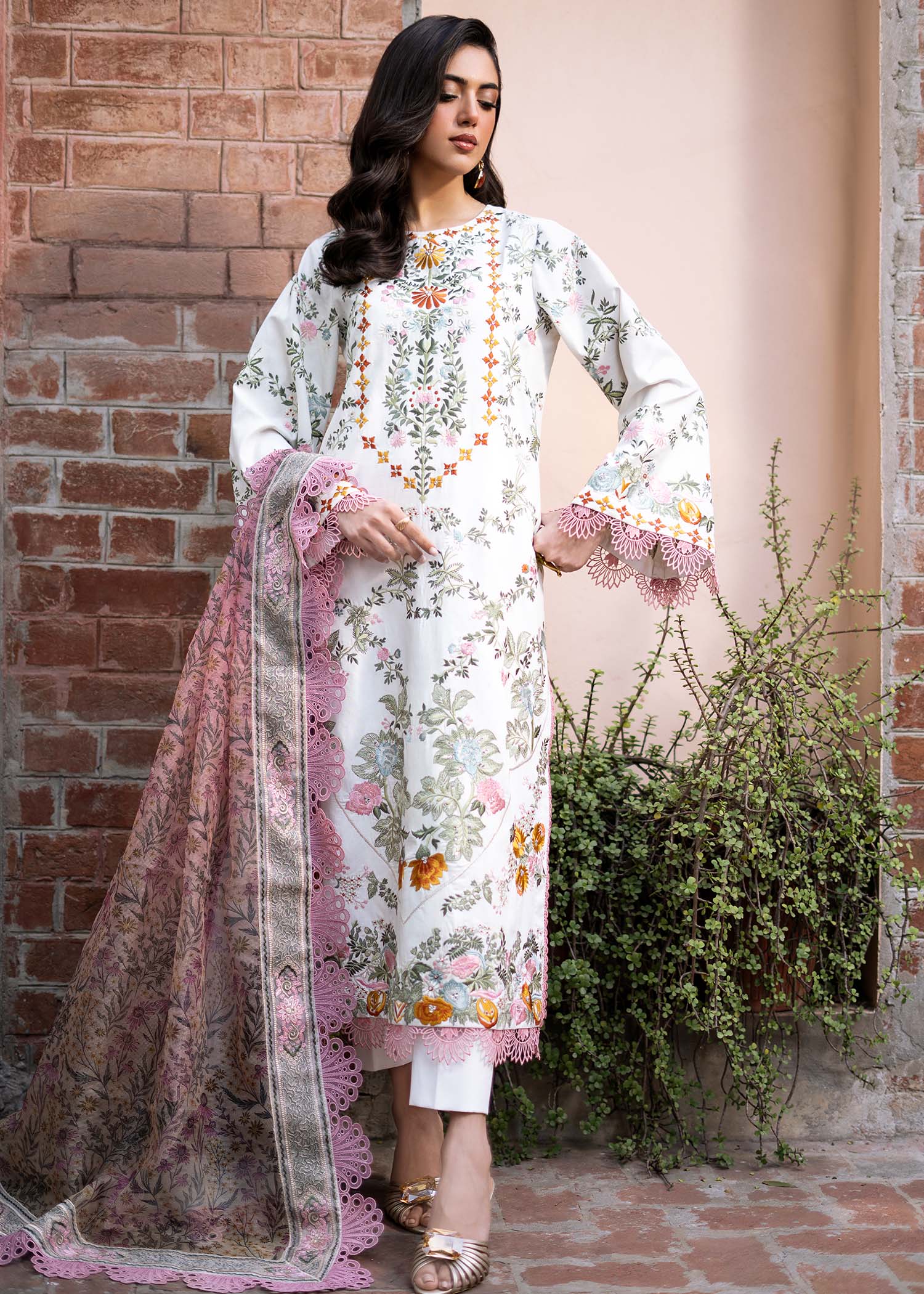 Fozia Khalid | Blossom Festive Lawn 25 | Lilly - Official Fozia Khalid stockist in UK - Sakeena London