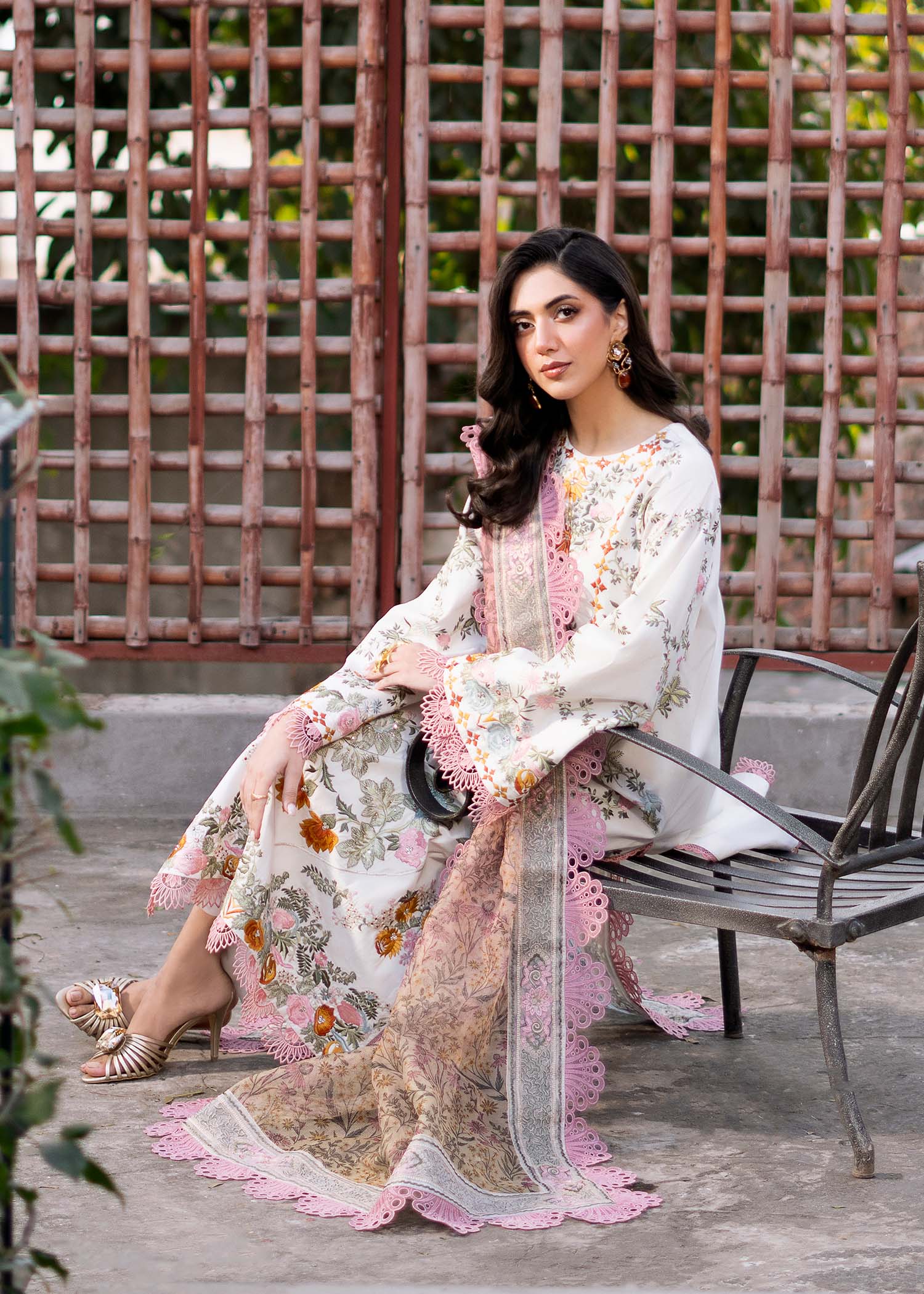 Fozia Khalid | Blossom Festive Lawn 25 | Lilly - Official Fozia Khalid stockist in UK - Sakeena London