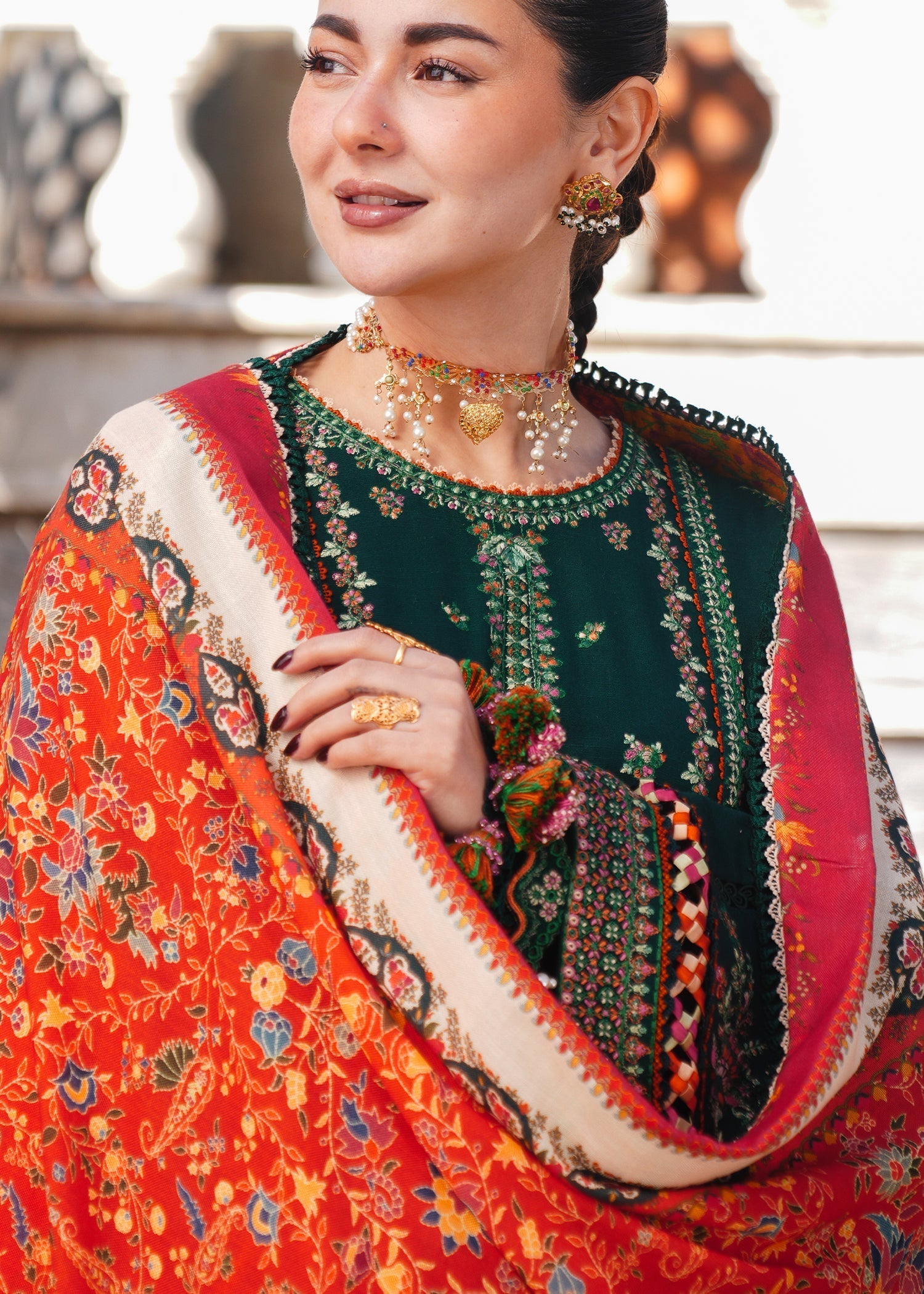 Hussain Rehar | Winter Shawl 24 | Masarrah - Official Hussain Rehar stockist in UK - Sakeena London