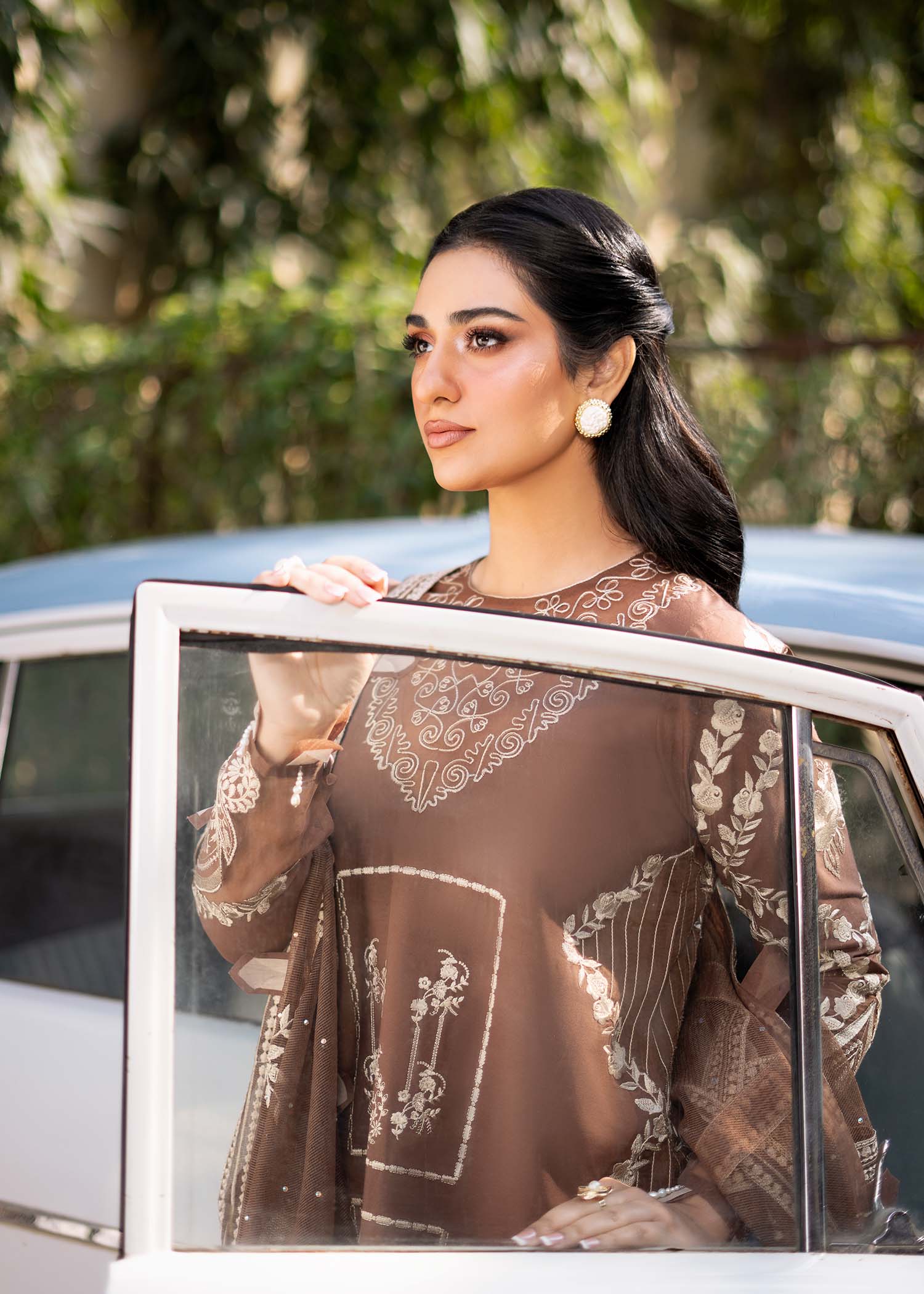 Fozia Khalid | Blossom Festive Lawn 25 | Spirea - Official Fozia Khalid stockist in UK - Sakeena London