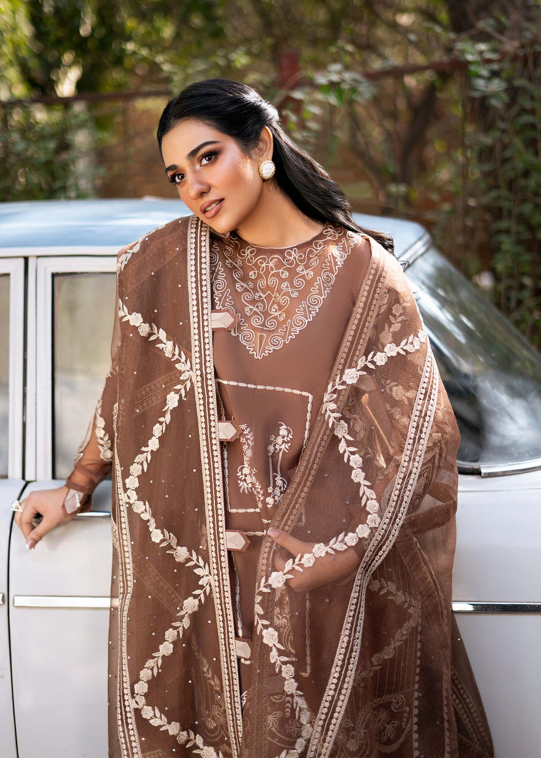 Fozia Khalid | Blossom Festive Lawn 25 | Spirea - Official Fozia Khalid stockist in UK - Sakeena London