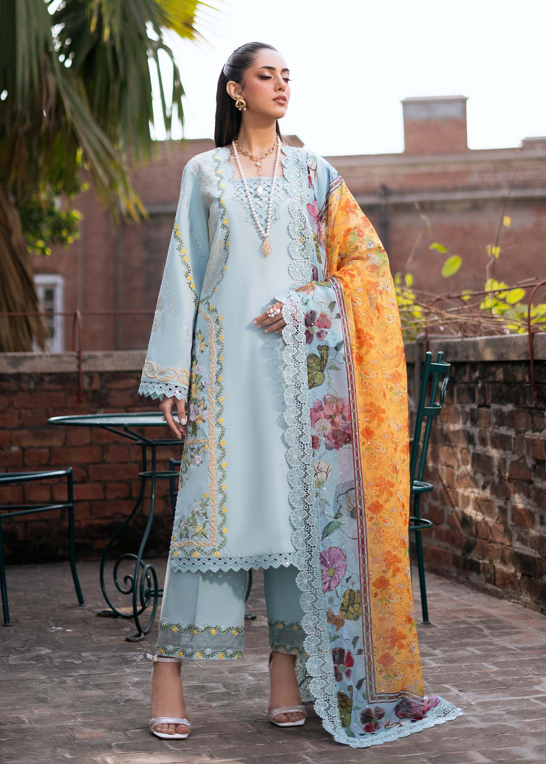 Fozia Khalid | Blossom Festive Lawn 25 |Freesia - Official Fozia Khalid stockist in UK - Sakeena London