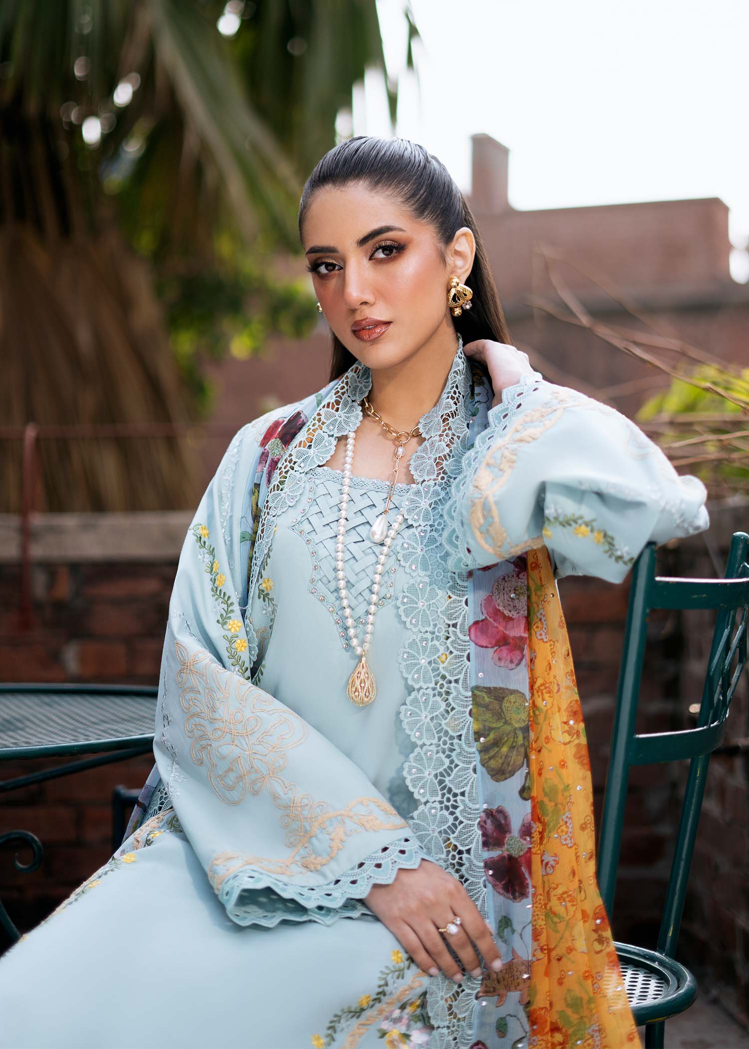 Fozia Khalid | Blossom Festive Lawn 25 |Freesia - Official Fozia Khalid stockist in UK - Sakeena London