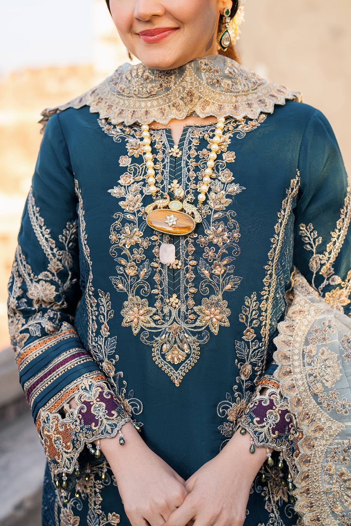 Imrozia Premium | Meeras Luxury Eid 25 | I-223 NEELAM - Official Imrozia Premium stockist in UK - Sakeena London