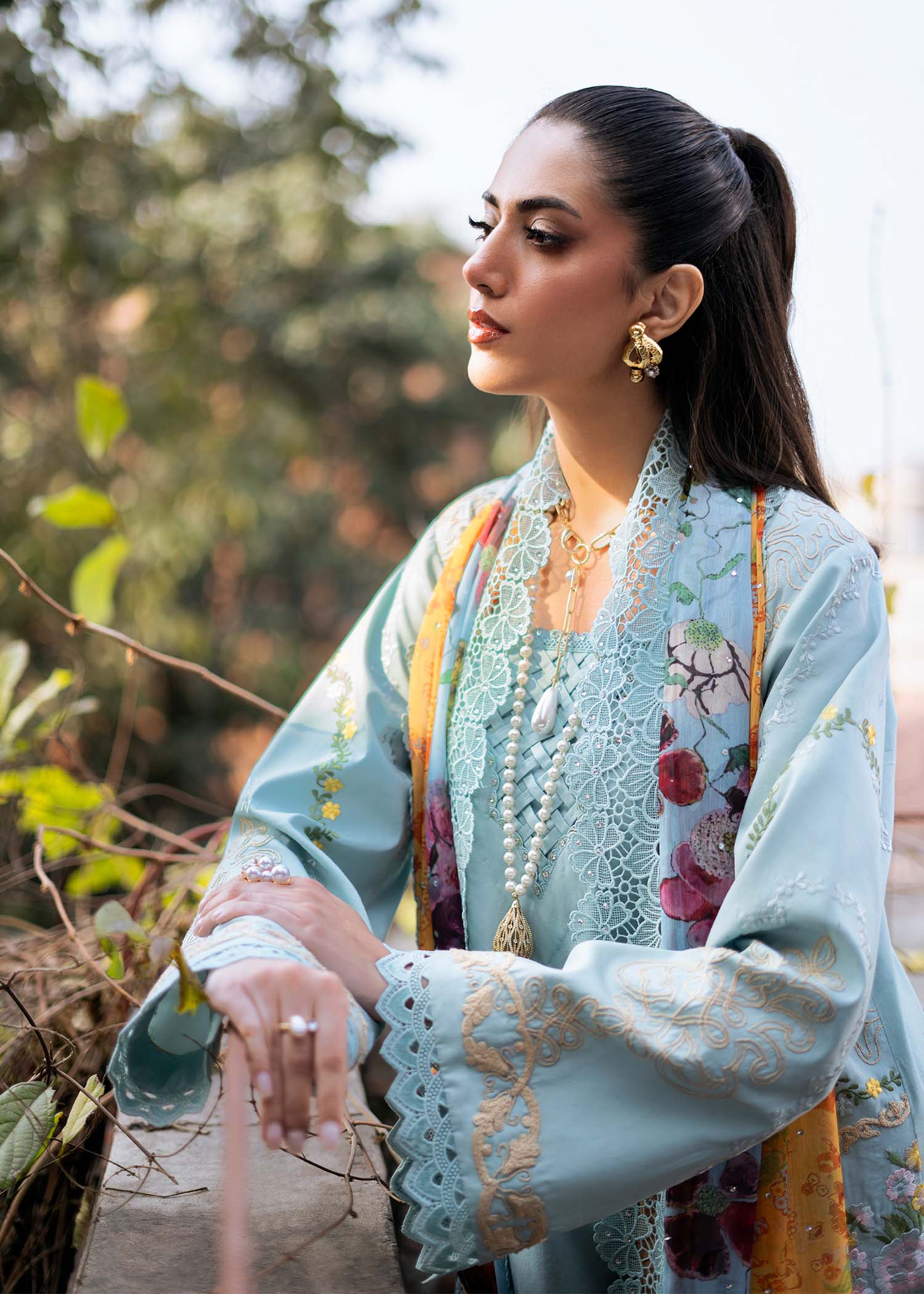 Fozia Khalid | Blossom Festive Lawn 25 |Freesia - Official Fozia Khalid stockist in UK - Sakeena London