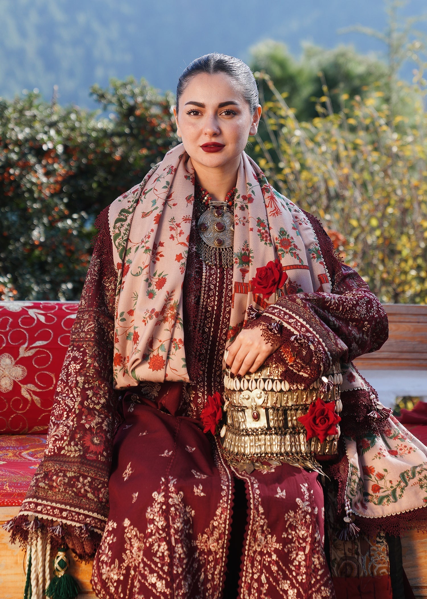 Hussain Rehar | Winter Shawl 24 | Zaran - Official Hussain Rehar stockist in UK - Sakeena London