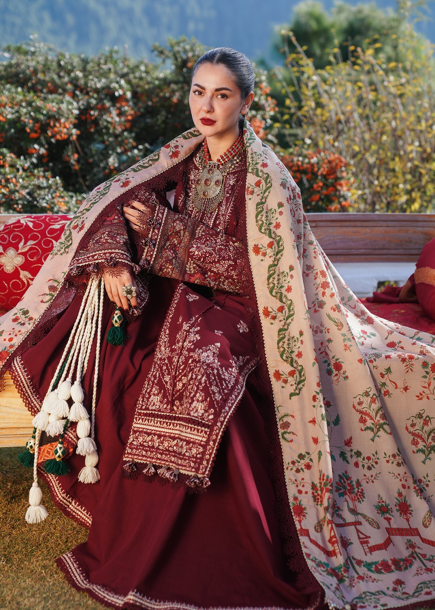 Hussain Rehar | Winter Shawl 24 | Zaran - Official Hussain Rehar stockist in UK - Sakeena London