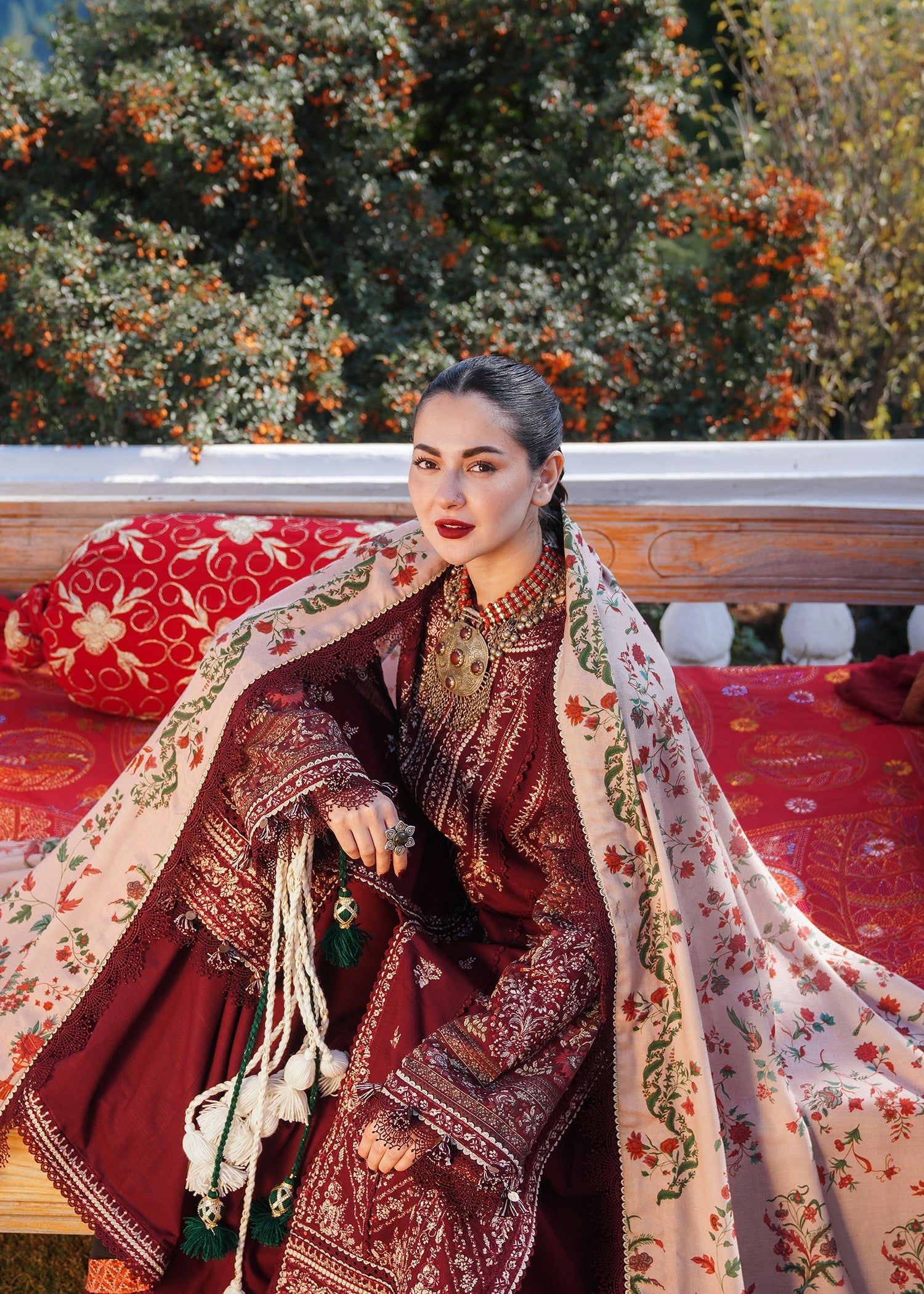 Hussain Rehar | Winter Shawl 24 | Zaran - Official Hussain Rehar stockist in UK - Sakeena London