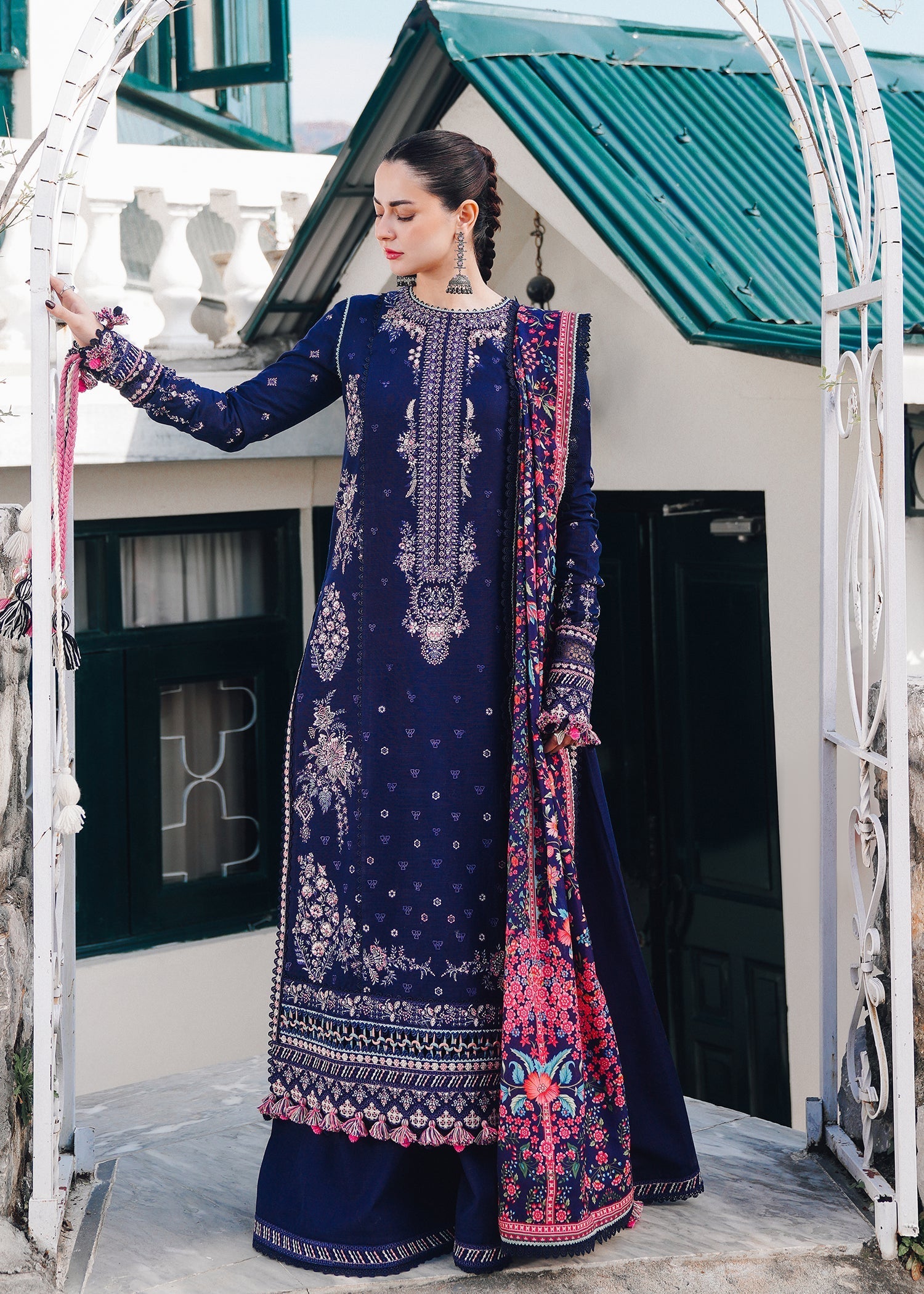 Hussain Rehar | Winter Shawl 24 | Barq - Official Hussain Rehar stockist in UK - Sakeena London
