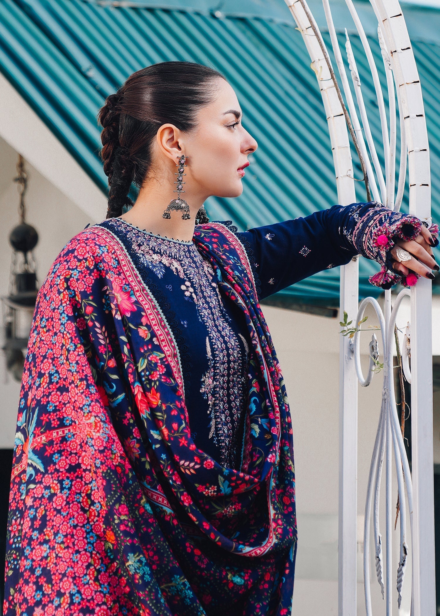 Hussain Rehar | Winter Shawl 24 | Barq - Official Hussain Rehar stockist in UK - Sakeena London