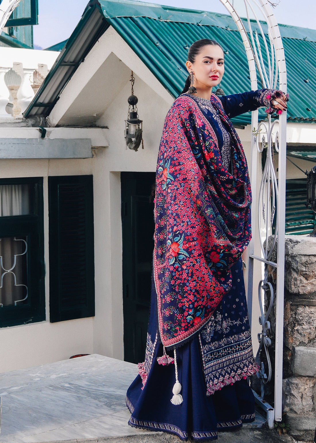 Hussain Rehar | Winter Shawl 24 | Barq - Official Hussain Rehar stockist in UK - Sakeena London