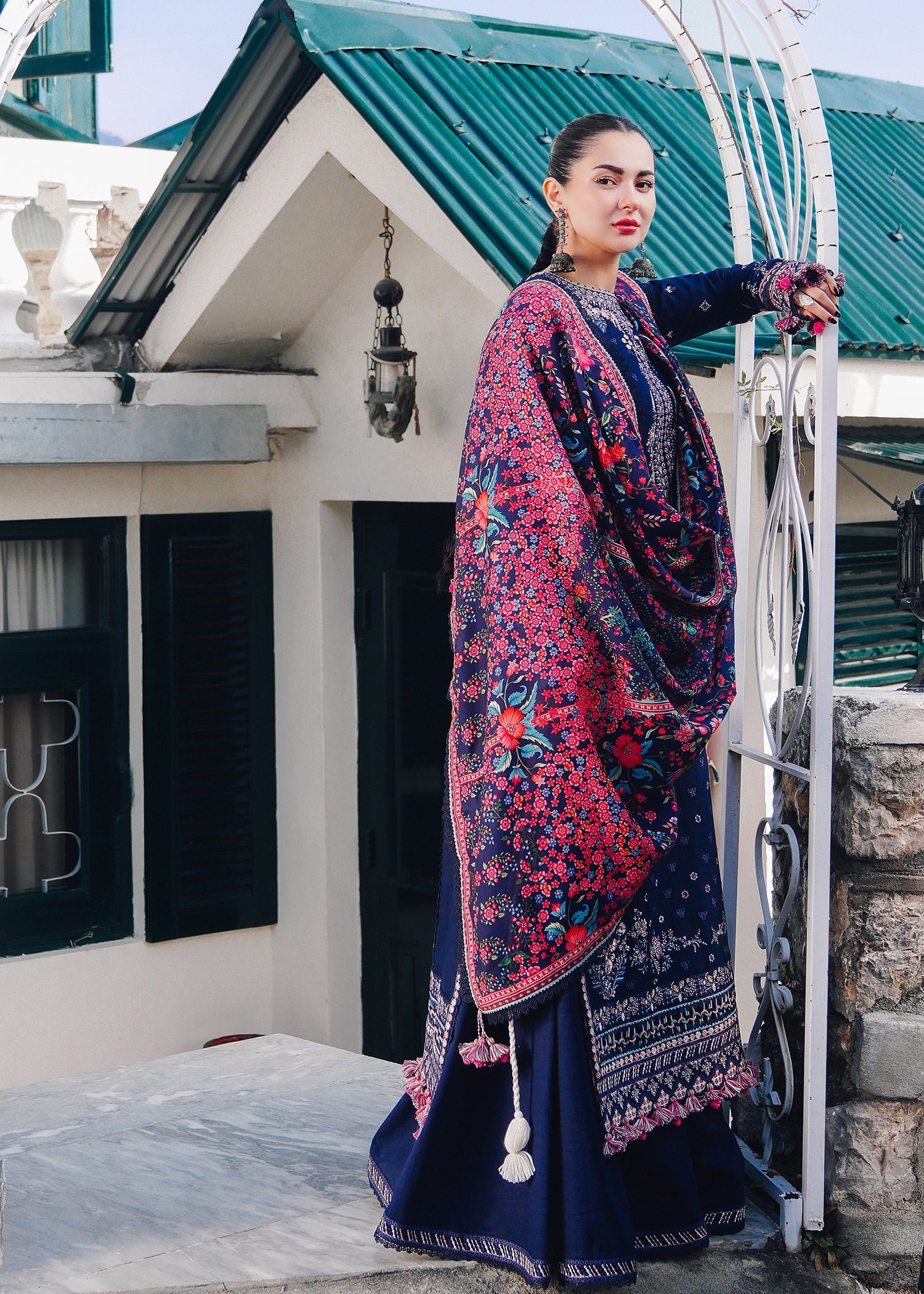 Hussain Rehar | Winter Shawl 24 | Barq - Official Hussain Rehar stockist in UK - Sakeena London