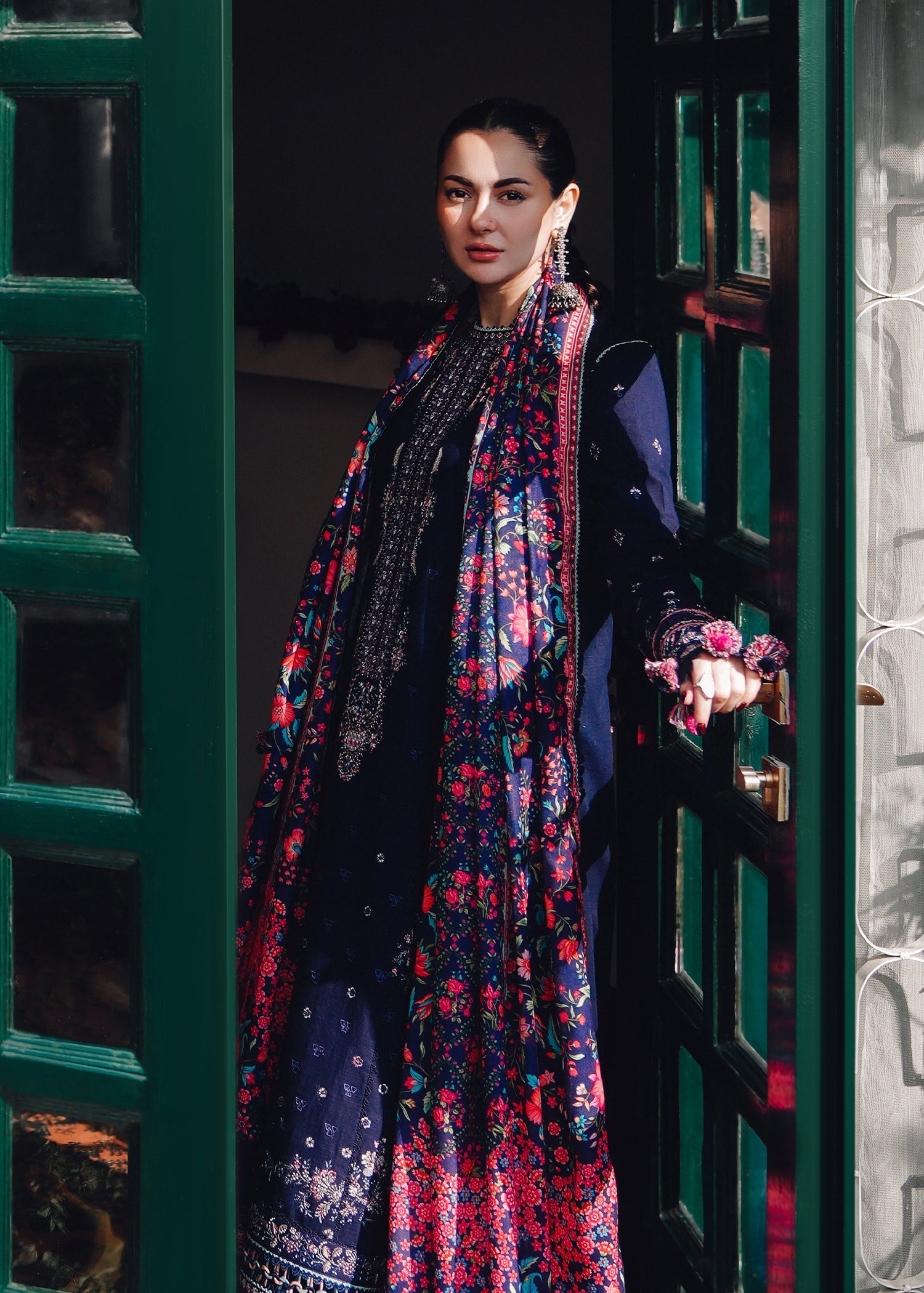 Hussain Rehar | Winter Shawl 24 | Barq - Official Hussain Rehar stockist in UK - Sakeena London