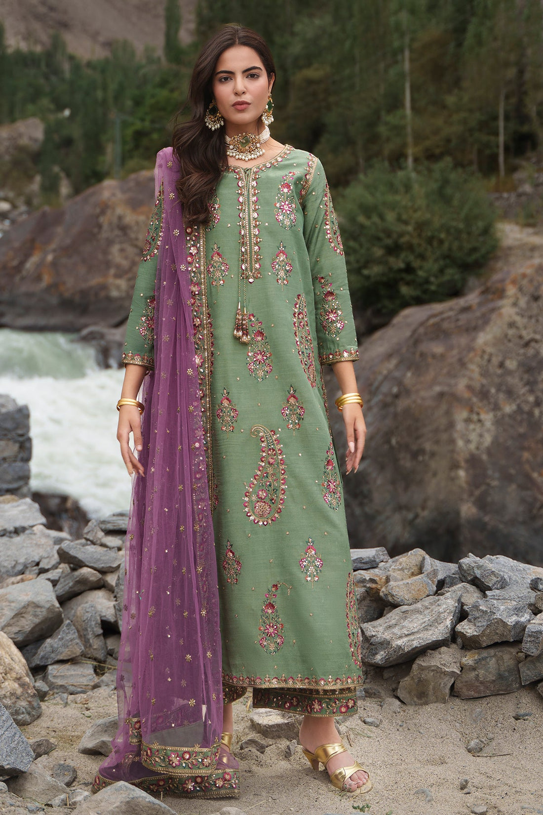 Charizma | Festive Pret | Embroidered Raw Silk CMA-6-446 by Charizma – Pakistani designer wear