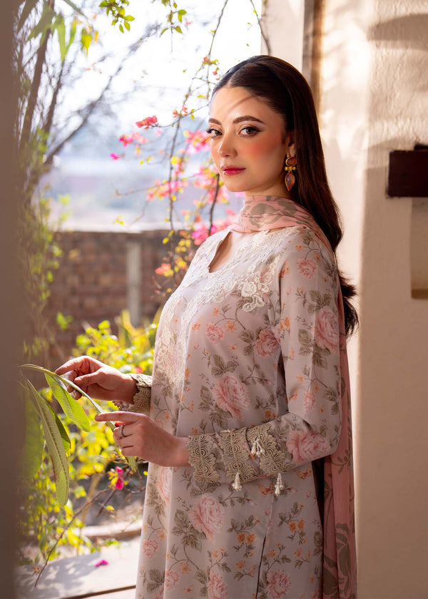 Myeesha | Lamhay Luxury Lawn 25 | Kanwal (Long Shirt) - Official Myeesha stockist in UK - Sakeena London