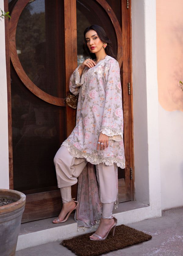 Myeesha | Lamhay Luxury Lawn 25 | Kanwal (Short Shirt) - Official Myeesha stockist in UK - Sakeena London