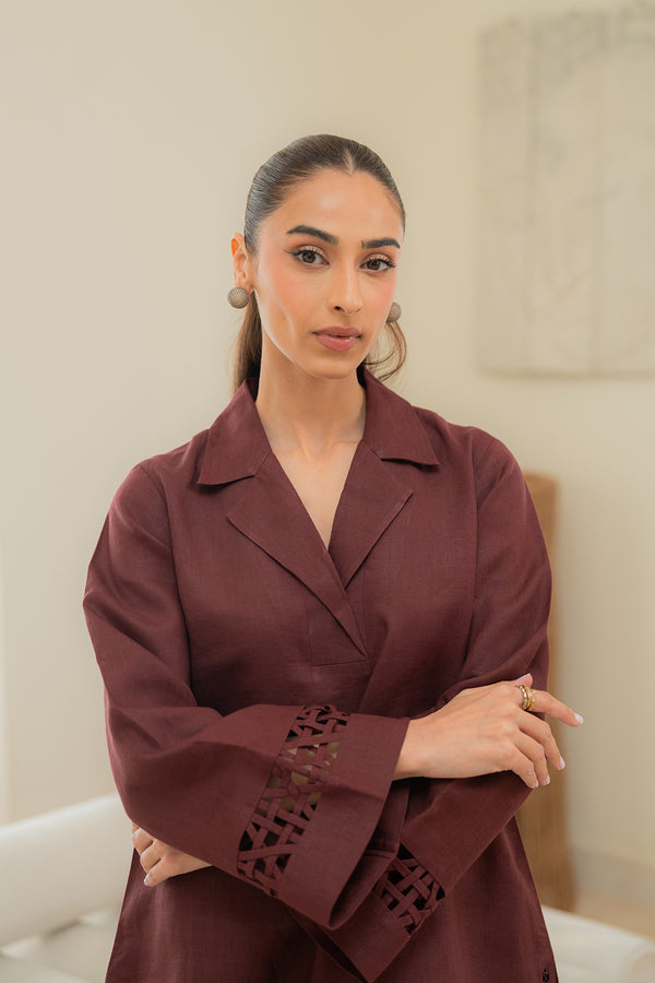 Sahar | Pre Essential Emb Edit | Cherry Noir - Official Sahar stockist in UK - Sakeena London