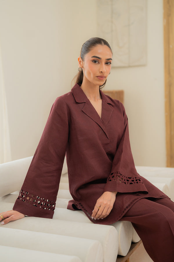 Sahar | Pre Essential Emb Edit | Cherry Noir - Official Sahar stockist in UK - Sakeena London