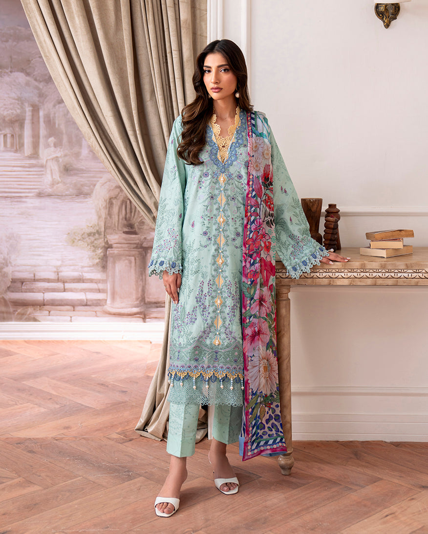 Roheenaz | Aezel Embroidered Cambric | Avira - Official Roheenaz stockist in UK - Sakeena London