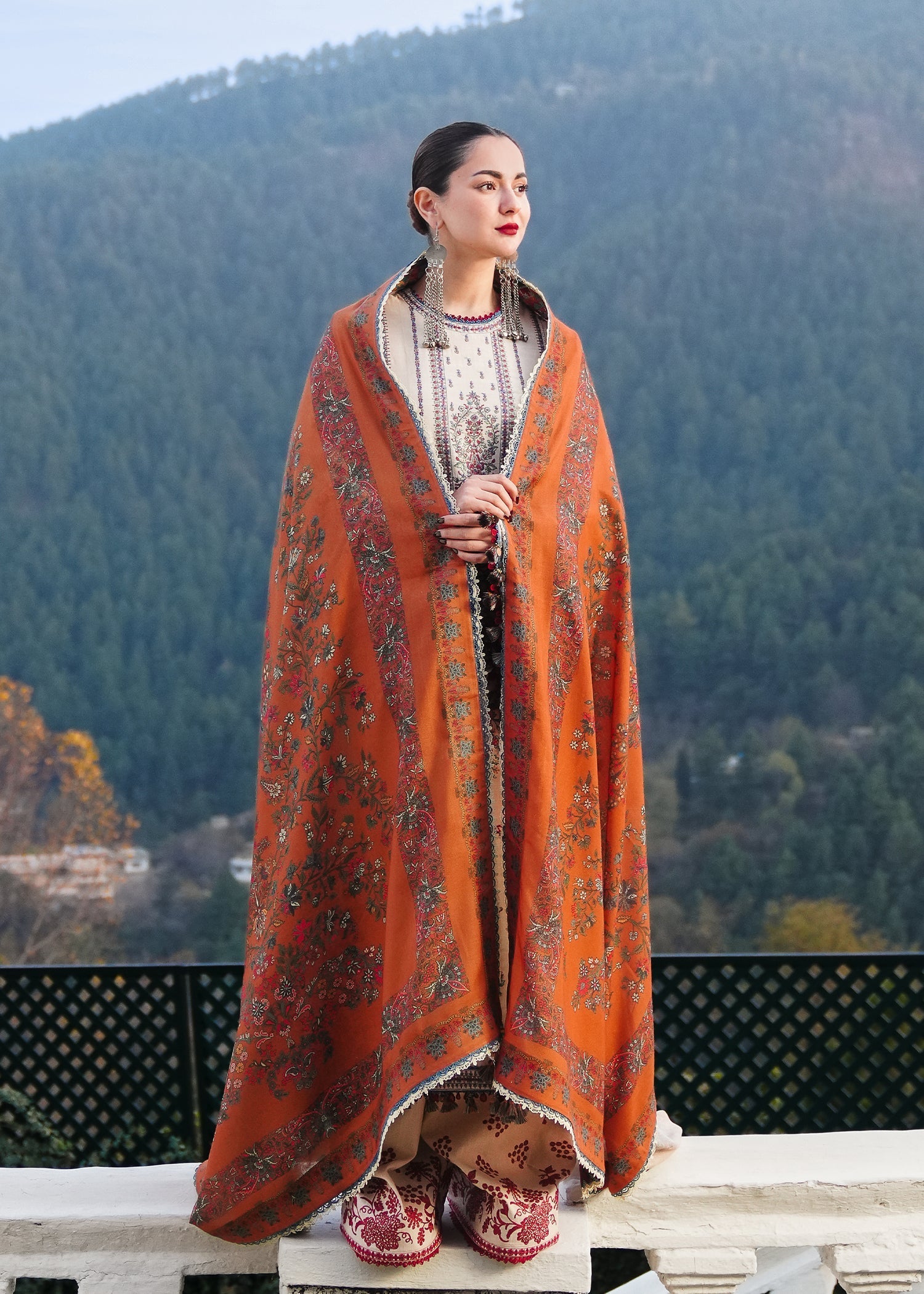Hussain Rehar | Winter Shawl 24 | Almas - Official Hussain Rehar stockist in UK - Sakeena London
