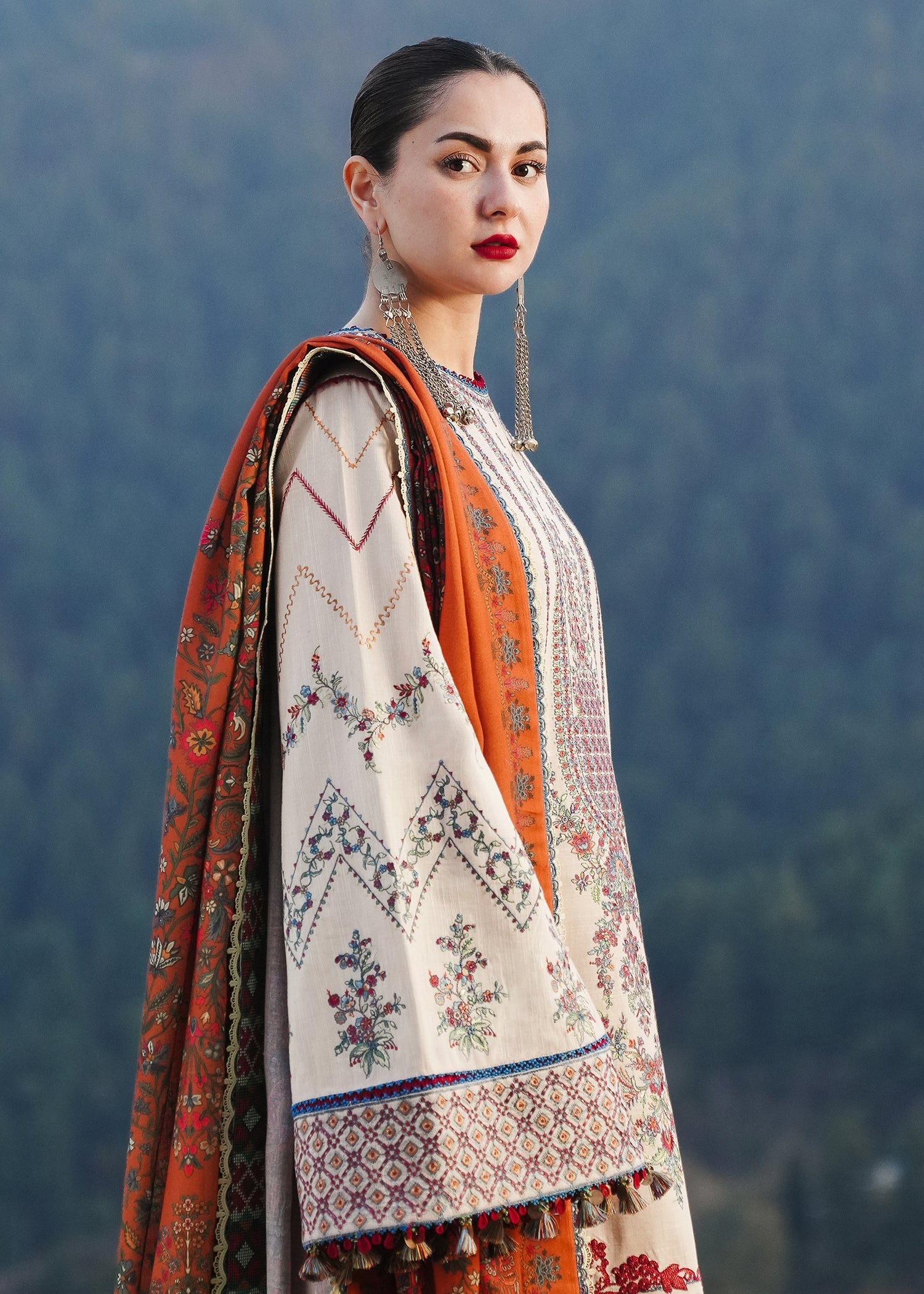Hussain Rehar | Winter Shawl 24 | Almas - Official Hussain Rehar stockist in UK - Sakeena London