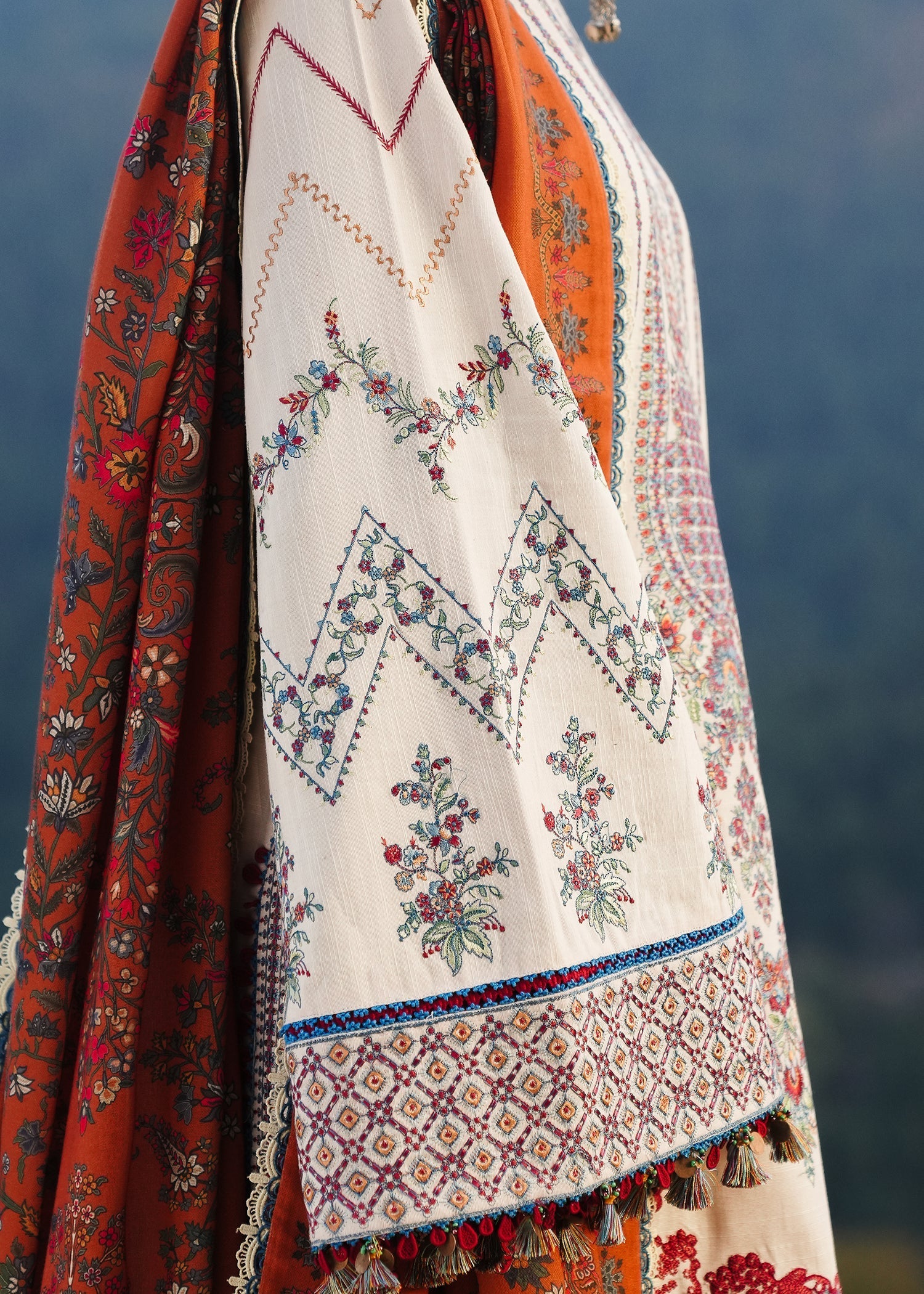 Hussain Rehar | Winter Shawl 24 | Almas - Official Hussain Rehar stockist in UK - Sakeena London