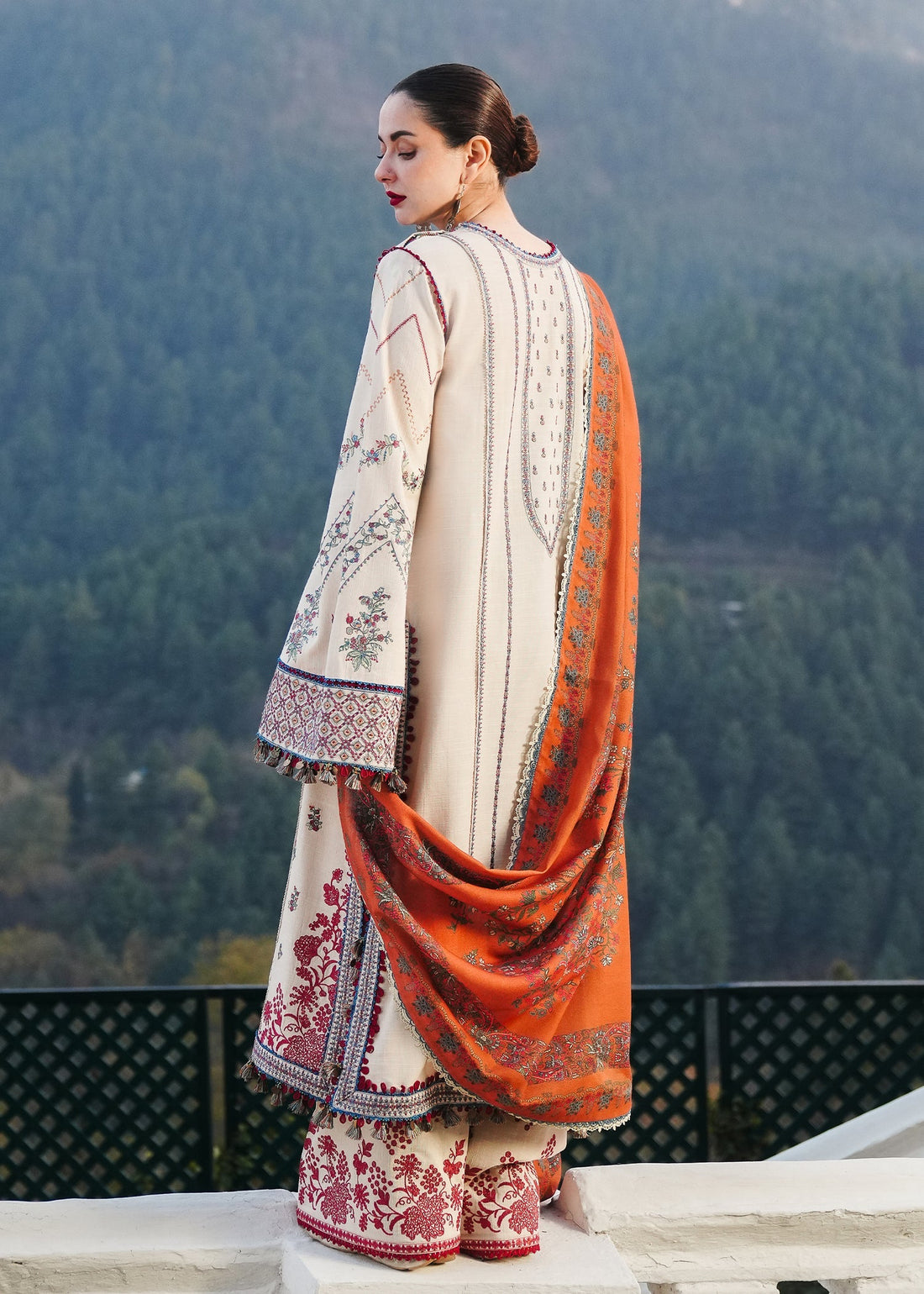 Hussain Rehar | Winter Shawl 24 | Almas - Official Hussain Rehar stockist in UK - Sakeena London