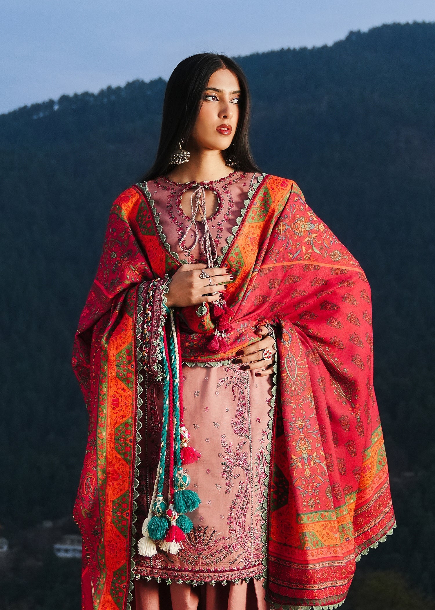 Hussain Rehar | Winter Shawl 24 | Mehr - Official Hussain Rehar stockist in UK - Sakeena London