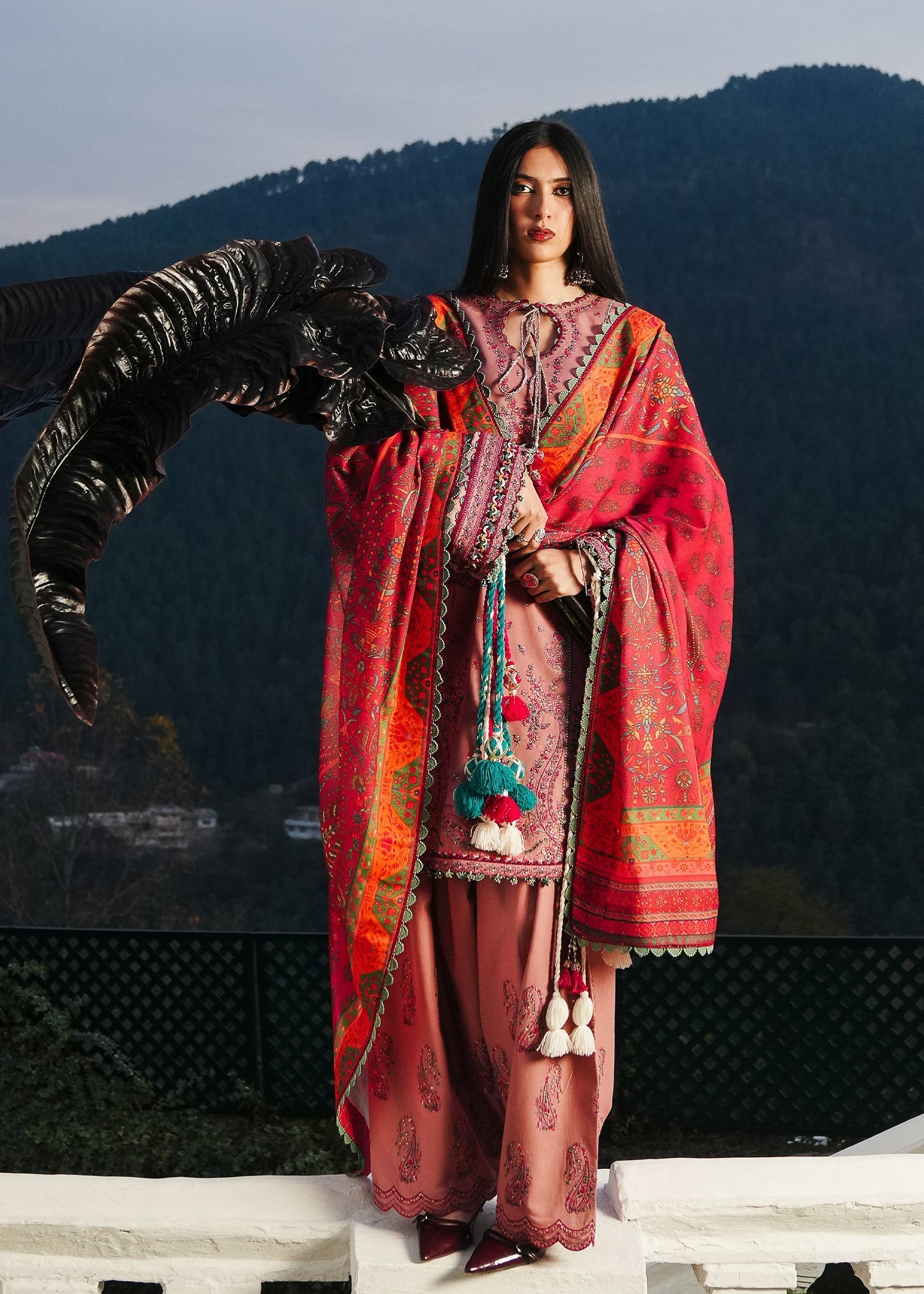 Hussain Rehar | Winter Shawl 24 | Mehr - Official Hussain Rehar stockist in UK - Sakeena London