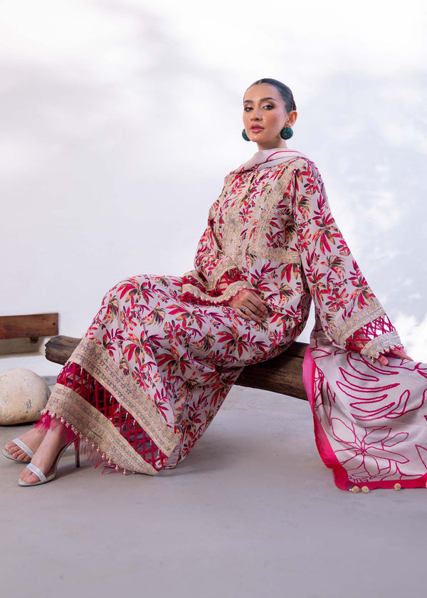 Myeesha | Lamhay Luxury Lawn 25 | Gulab - Official Myeesha stockist in UK - Sakeena London