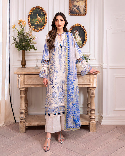 Roheenaz | Aezel Embroidered Cambric | Eleen - Official Roheenaz stockist in UK - Sakeena London