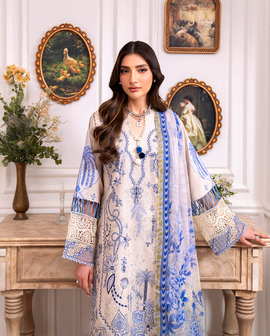 Roheenaz | Aezel Embroidered Cambric | Eleen - Official Roheenaz stockist in UK - Sakeena London