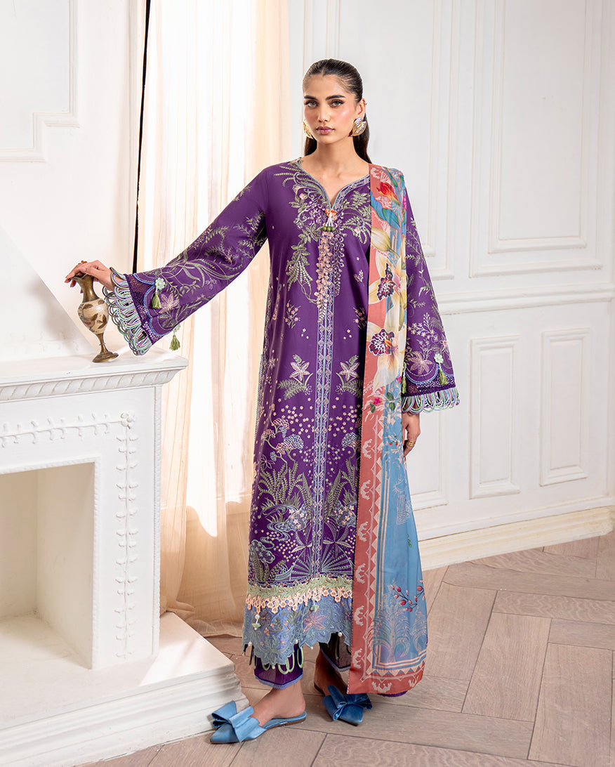 Roheenaz | Aezel Embroidered Cambric | Emaan - Official Roheenaz stockist in UK - Sakeena London