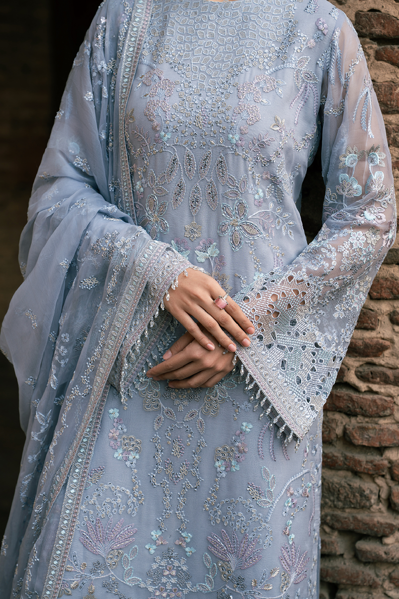 Lavish Premium | Hamsafar Luxury Chiffon | Baby Blue