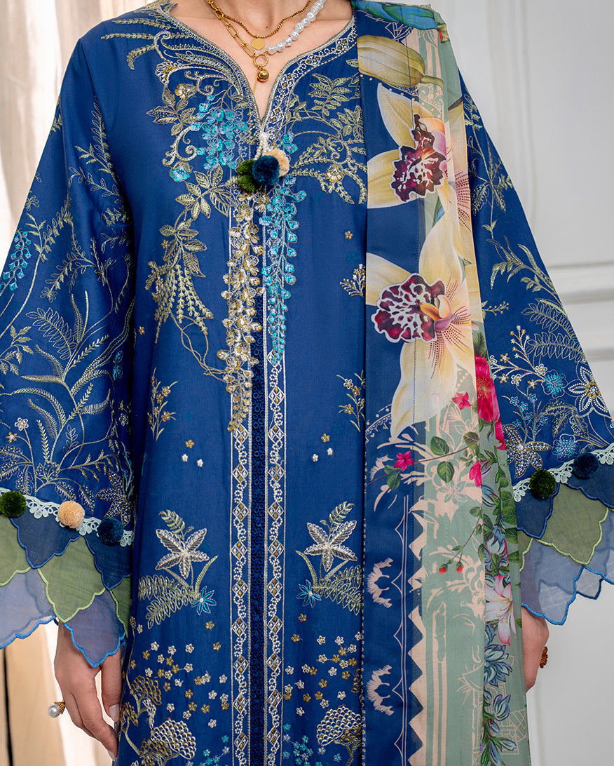 Roheenaz | Aezel Embroidered Cambric | Insha - Official Roheenaz stockist in UK - Sakeena London