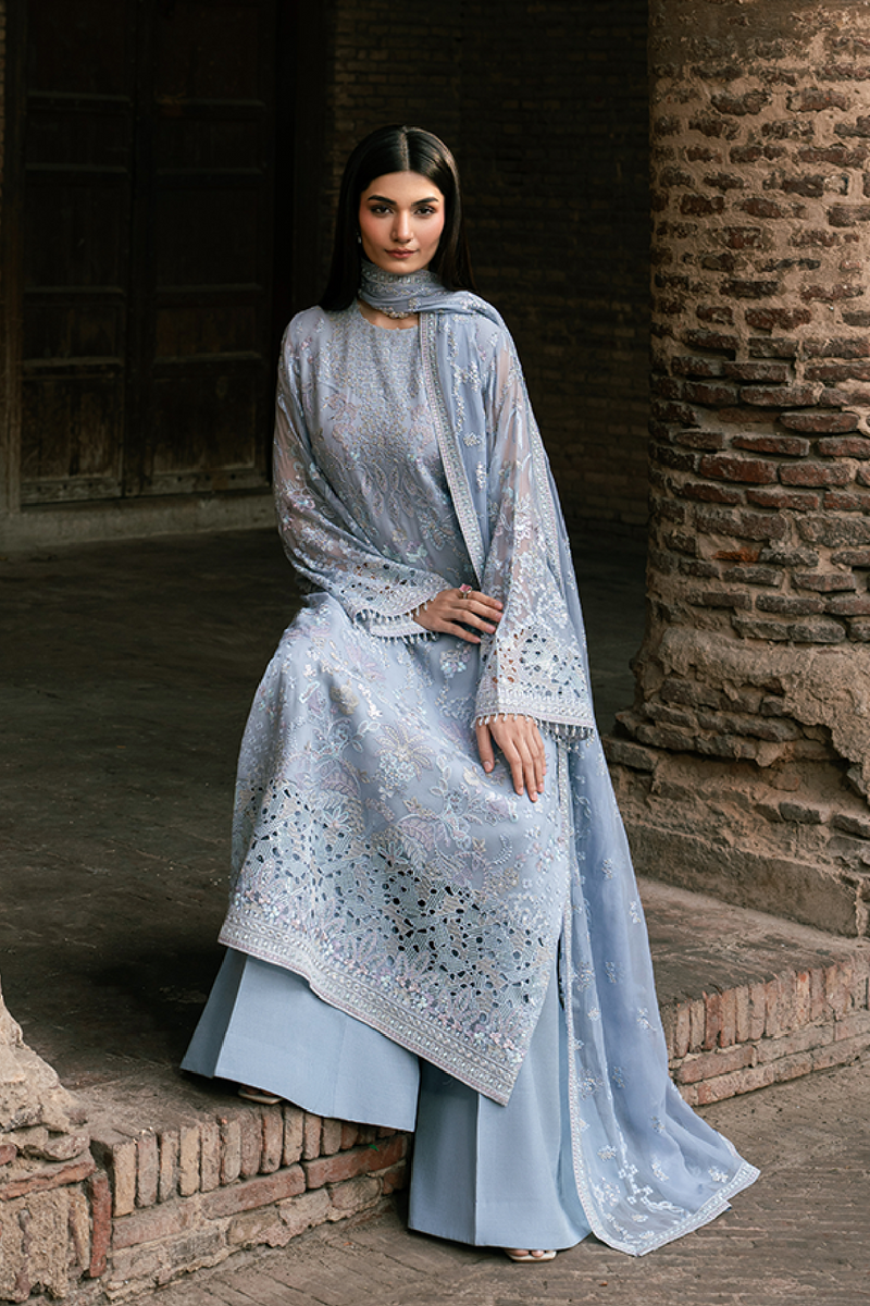 Lavish Premium | Hamsafar Luxury Chiffon | Baby Blue