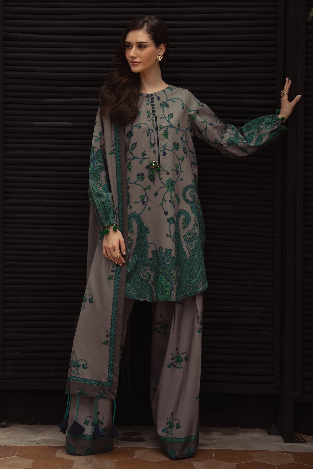 Charizma | C Prints Winter 25 | 3-PC Unstitched Printed Linen Collection CPW5-07 - Official Charizma stockist in UK - Sakeena London