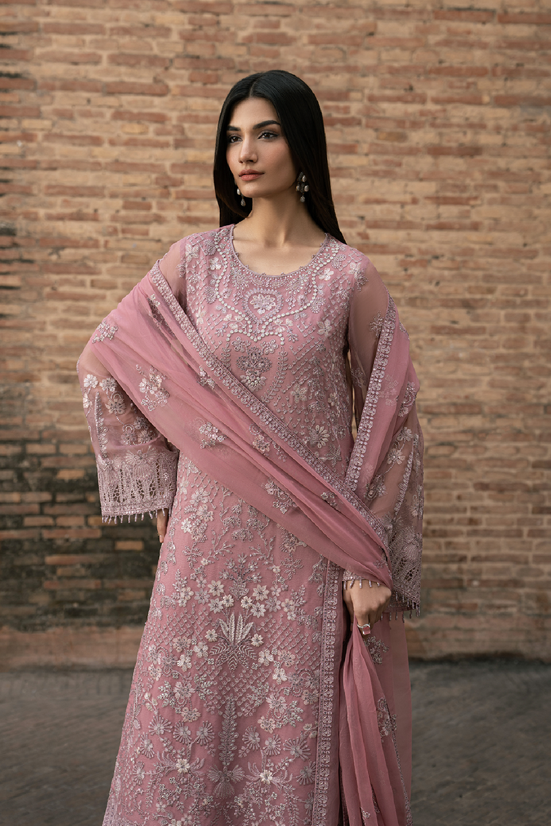 Lavish Premium | Hamsafar Luxury Chiffon | Floral Pink